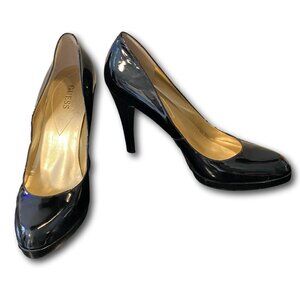 Guess Shiny Black Patent Leather Platform Stiletto Pumps Size 10